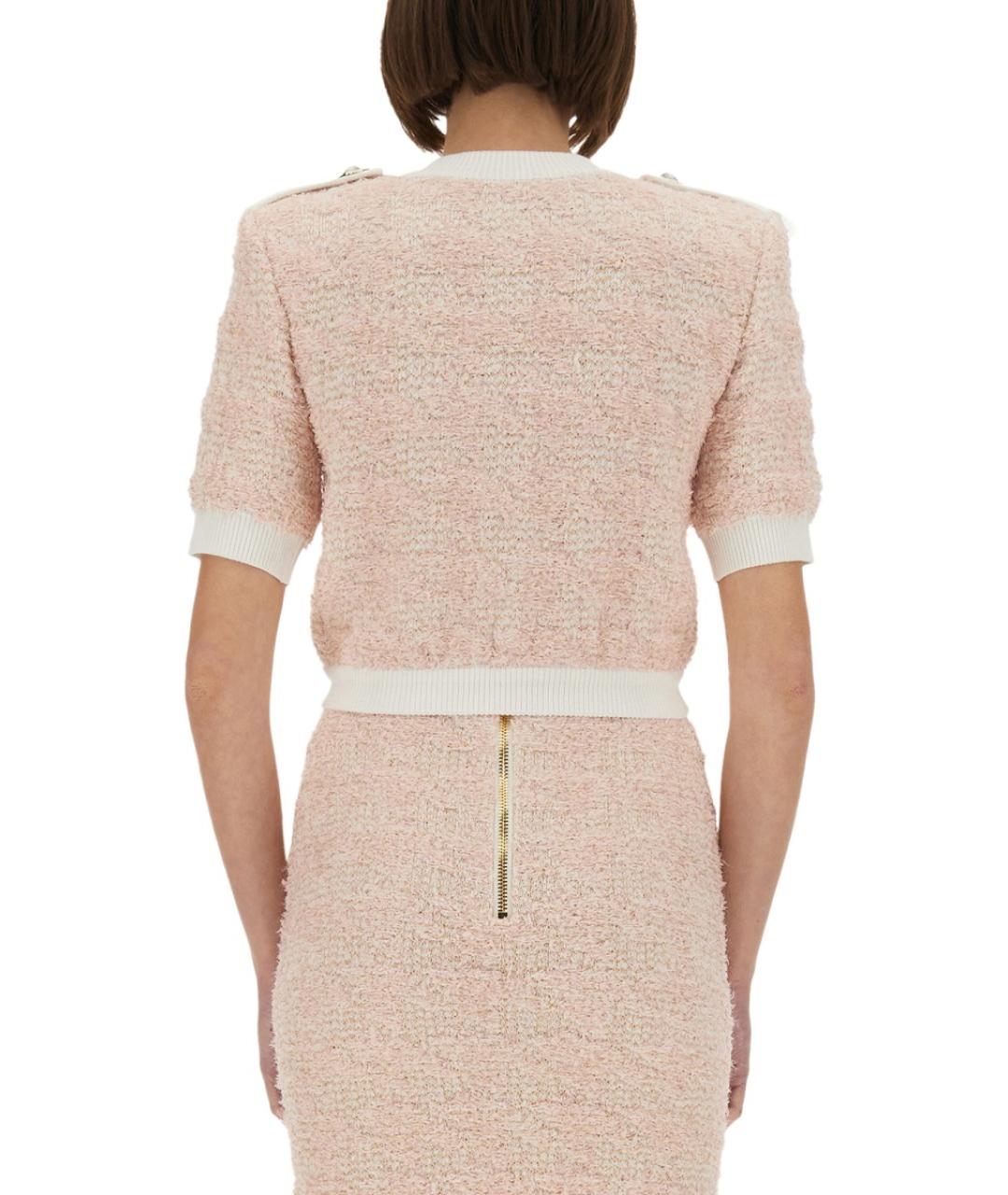 BALMAIN Розовый полиамидовый джемпер / свитер, фото 4