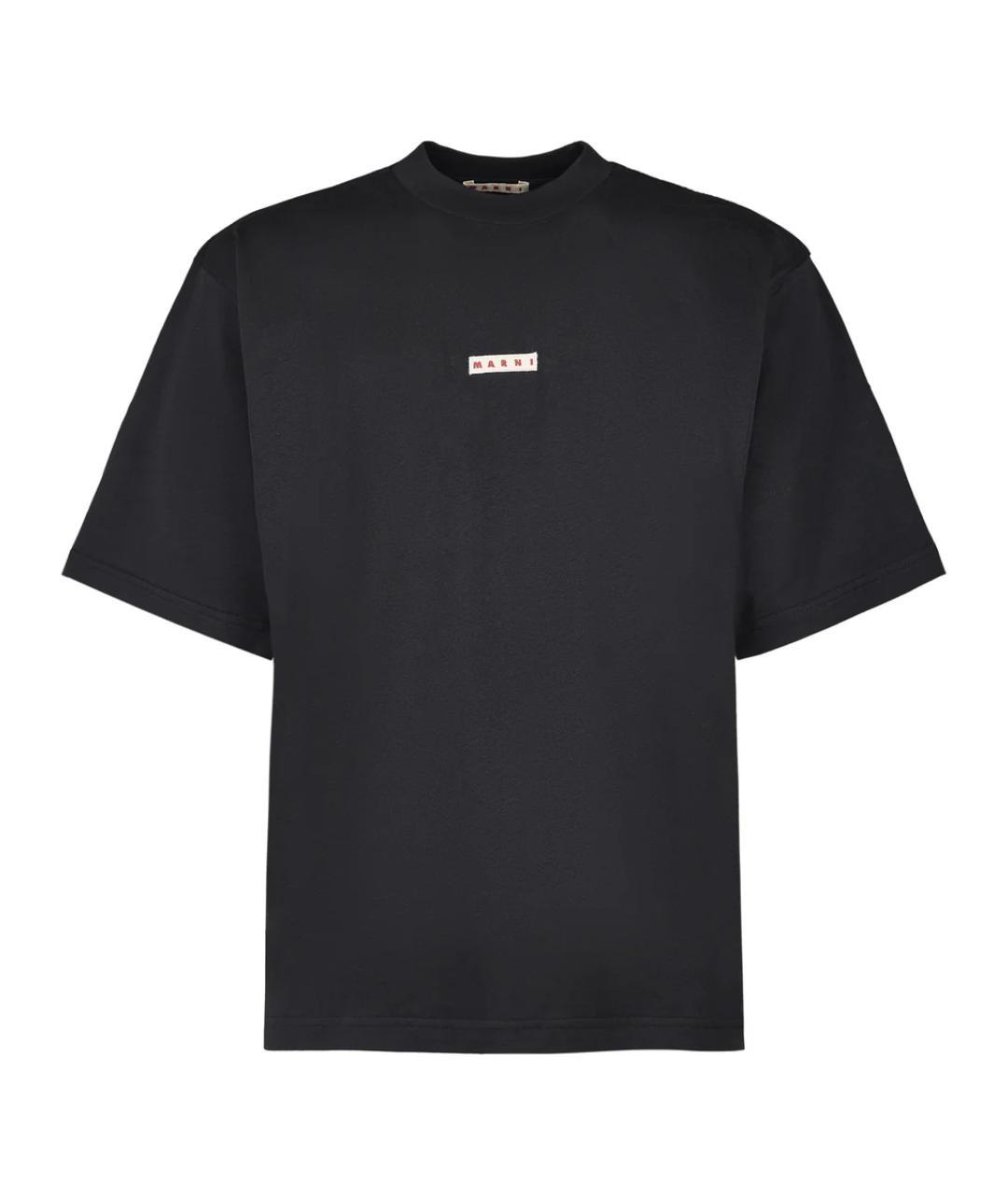 MARNI Черная хлопковая футболка, фото 1