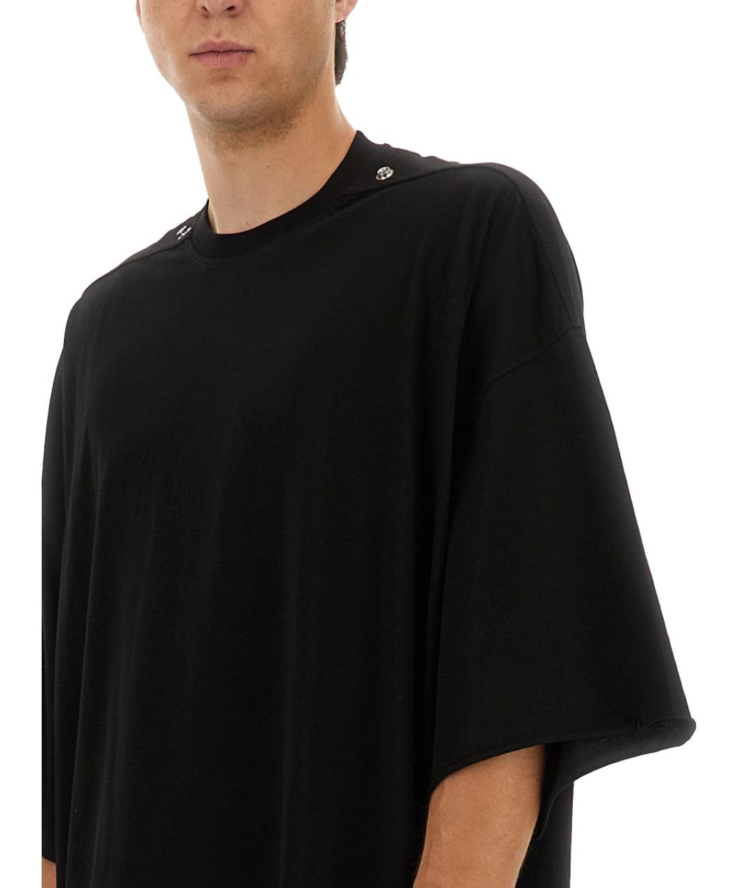 RICK OWENS Черная хлопковая футболка, фото 5