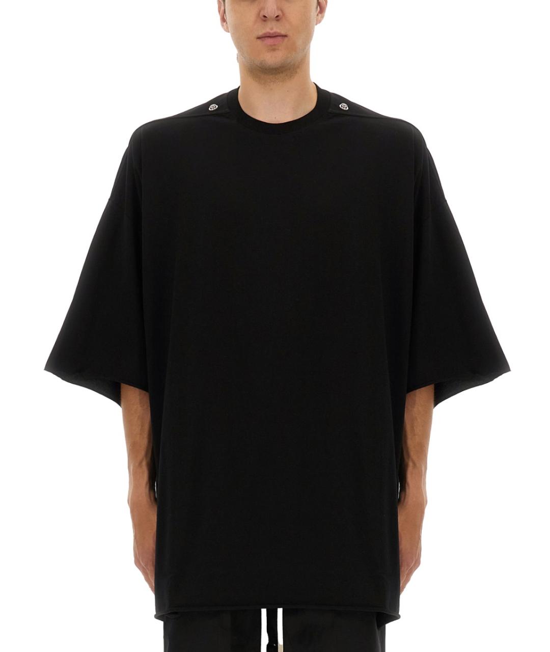 RICK OWENS Черная хлопковая футболка, фото 2