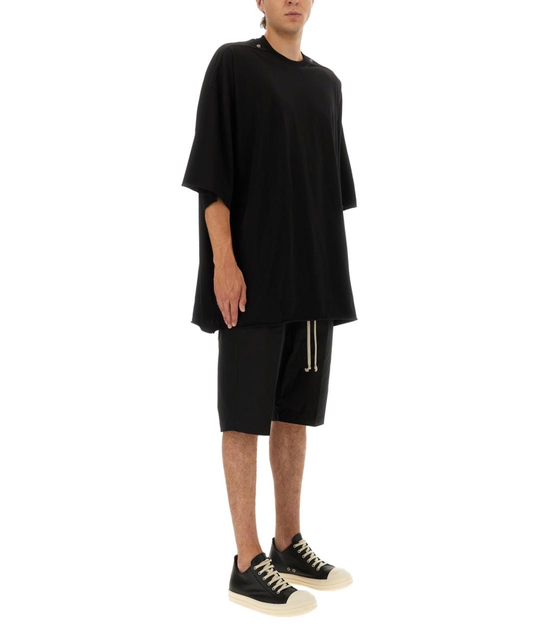 RICK OWENS Черная хлопковая футболка, фото 3