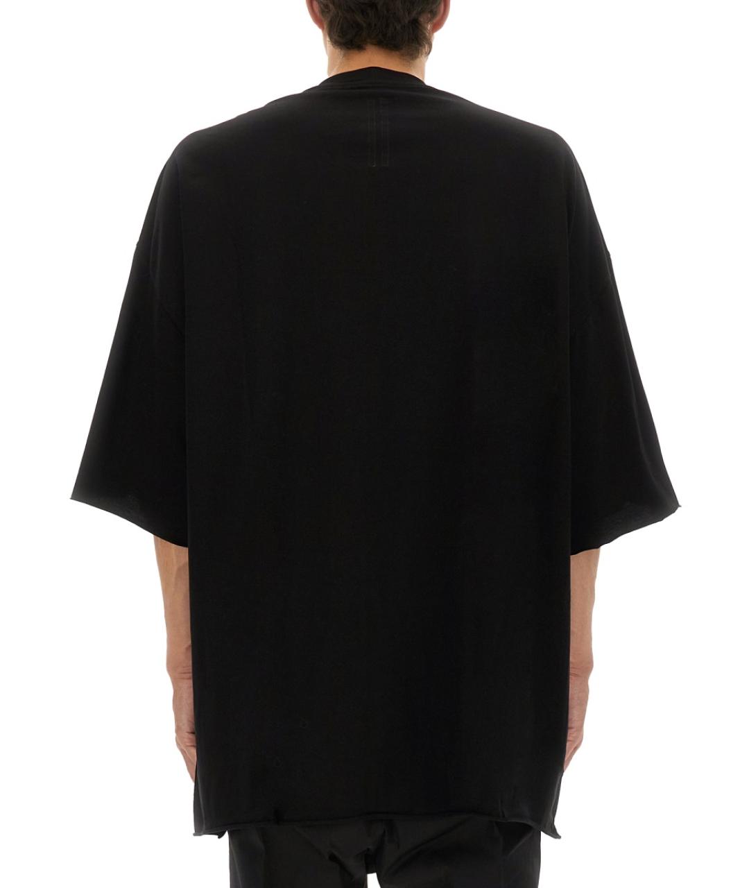 RICK OWENS Черная хлопковая футболка, фото 4