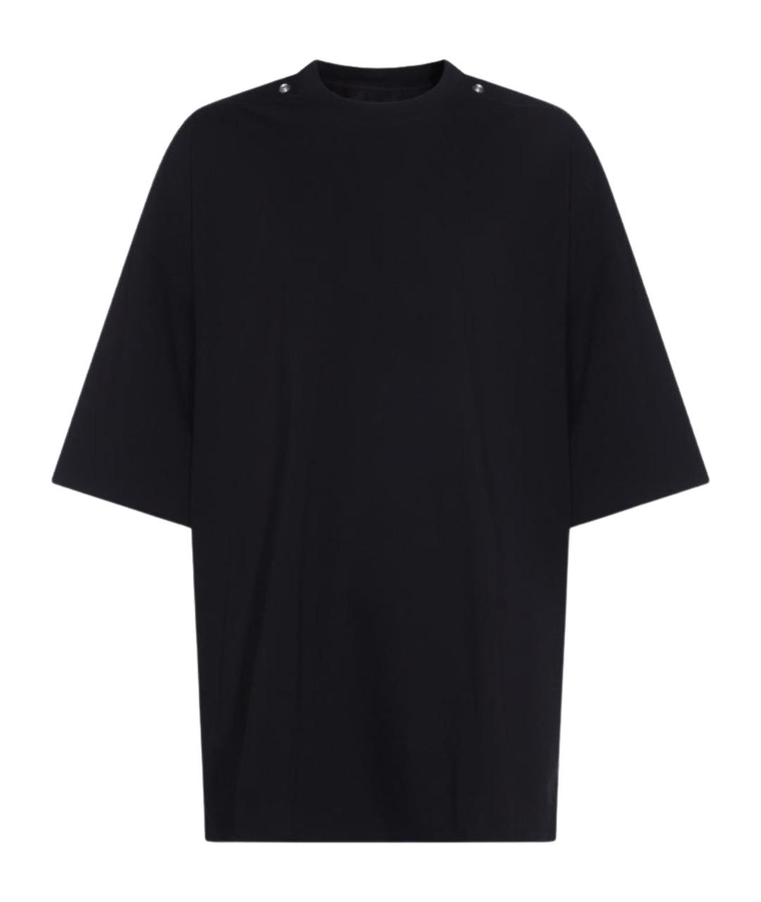 RICK OWENS Черная хлопковая футболка, фото 1