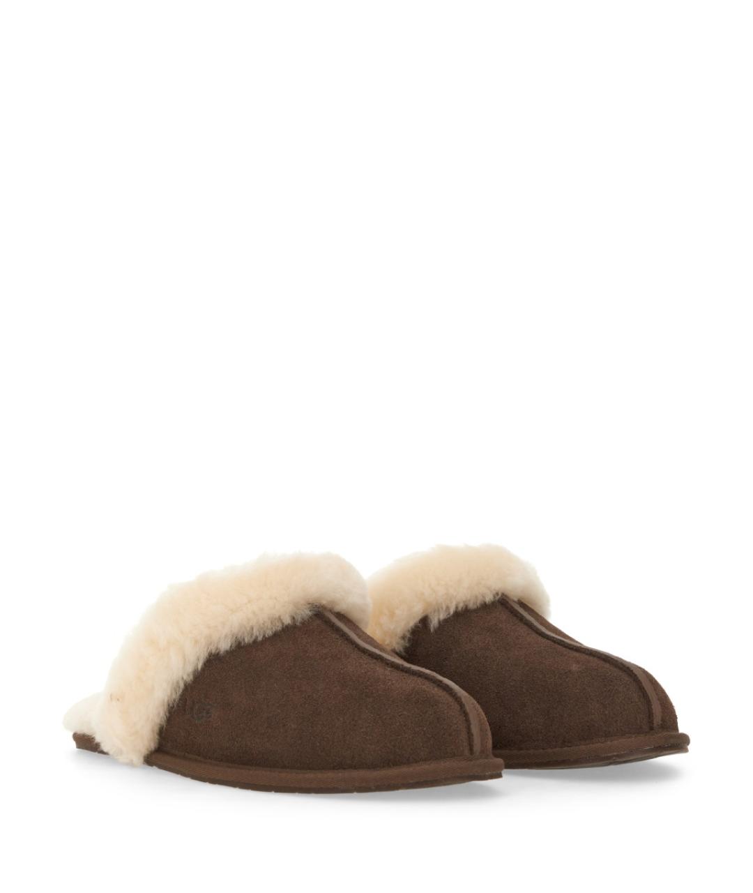 UGG AUSTRALIA Коричневые замшевые шлепанцы, фото 2