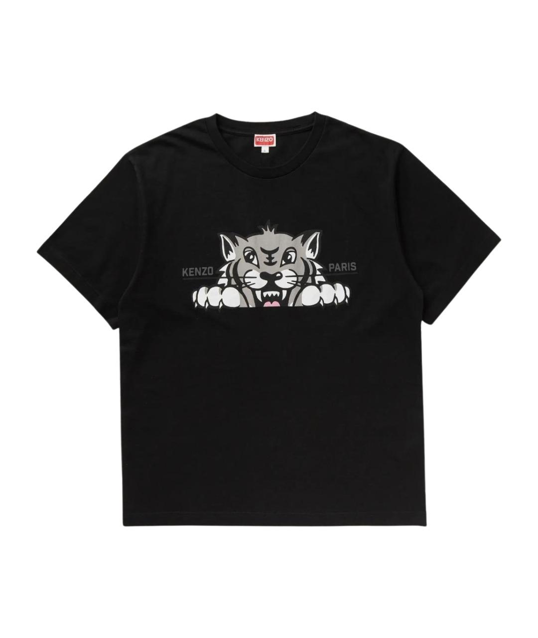 KENZO Черная хлопковая футболка, фото 1