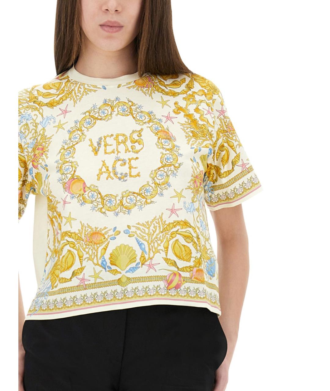 VERSACE Мульти хлопковая футболка, фото 5