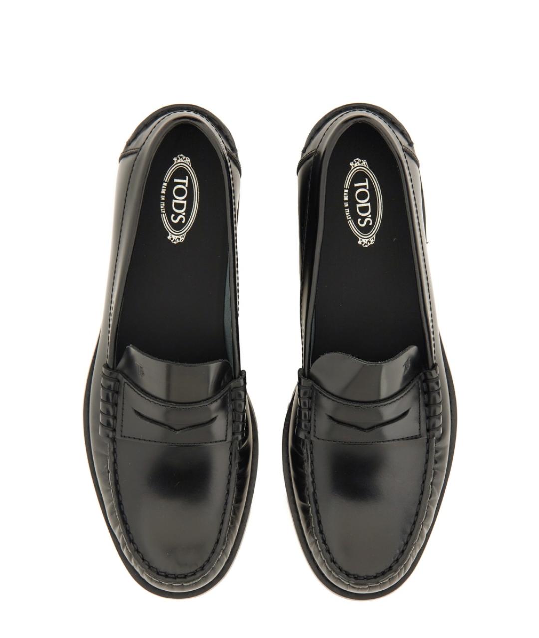 TOD'S Черные кожаные лоферы, фото 6