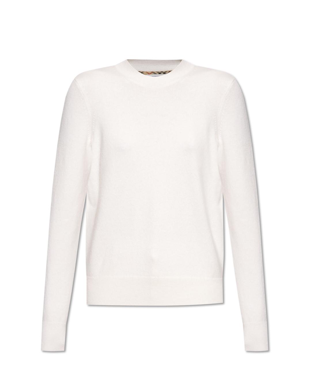 BURBERRY Белый кашемировый джемпер / свитер, фото 1