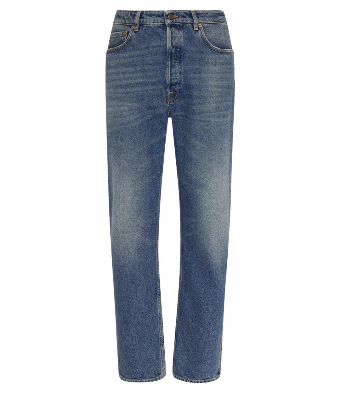 GOLDEN GOOSE DELUXE BRAND Синие хлопковые прямые джинсы, фото 1