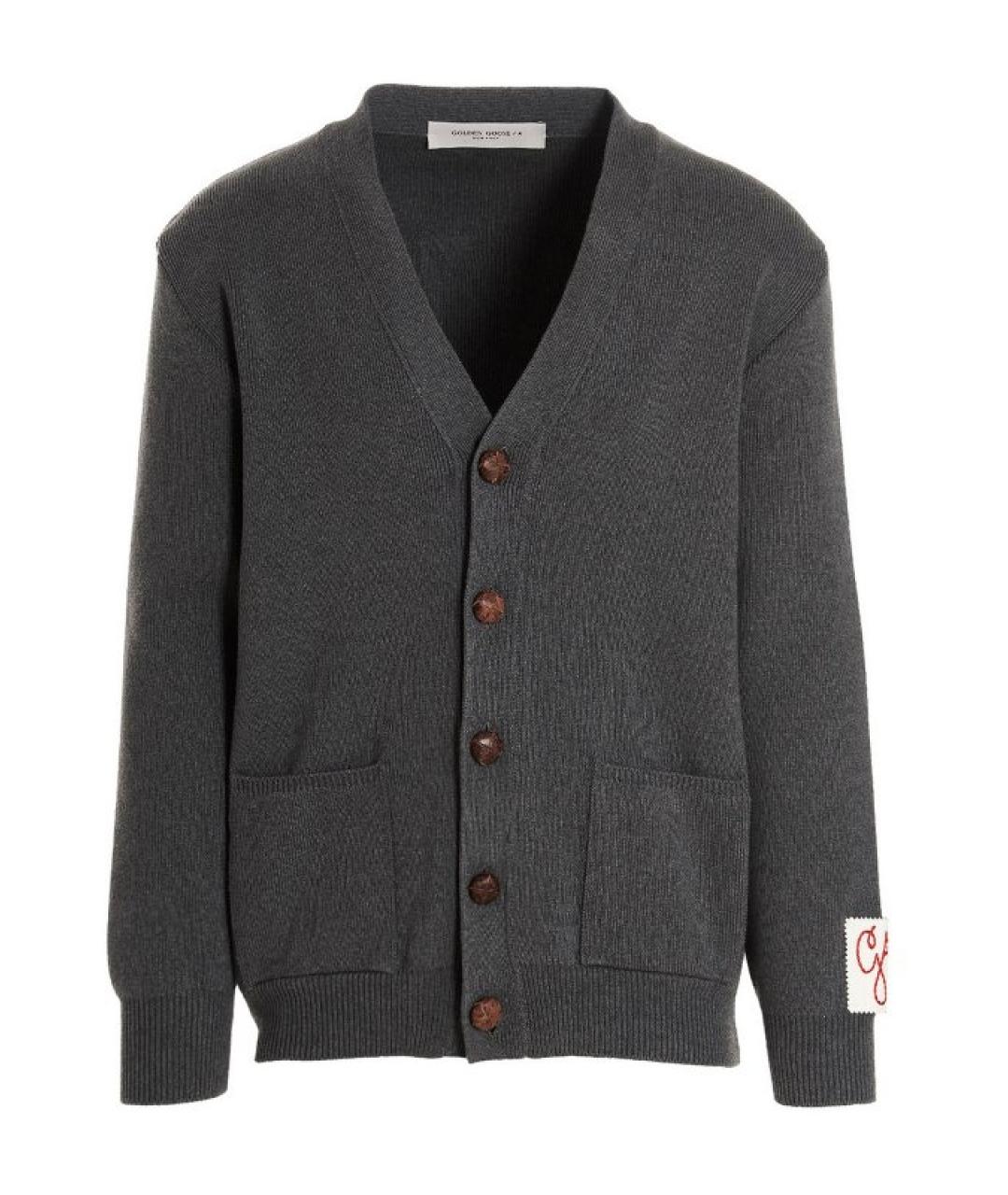 GOLDEN GOOSE DELUXE BRAND Серый хлопковый кардиган, фото 1