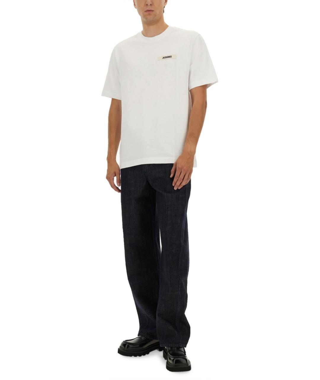 JACQUEMUS Белая хлопковая футболка, фото 2