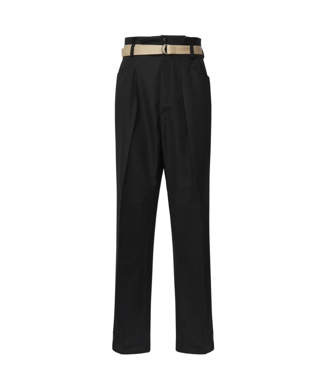 MAISON MARGIELA Черные шерстяные повседневные брюки, фото 1