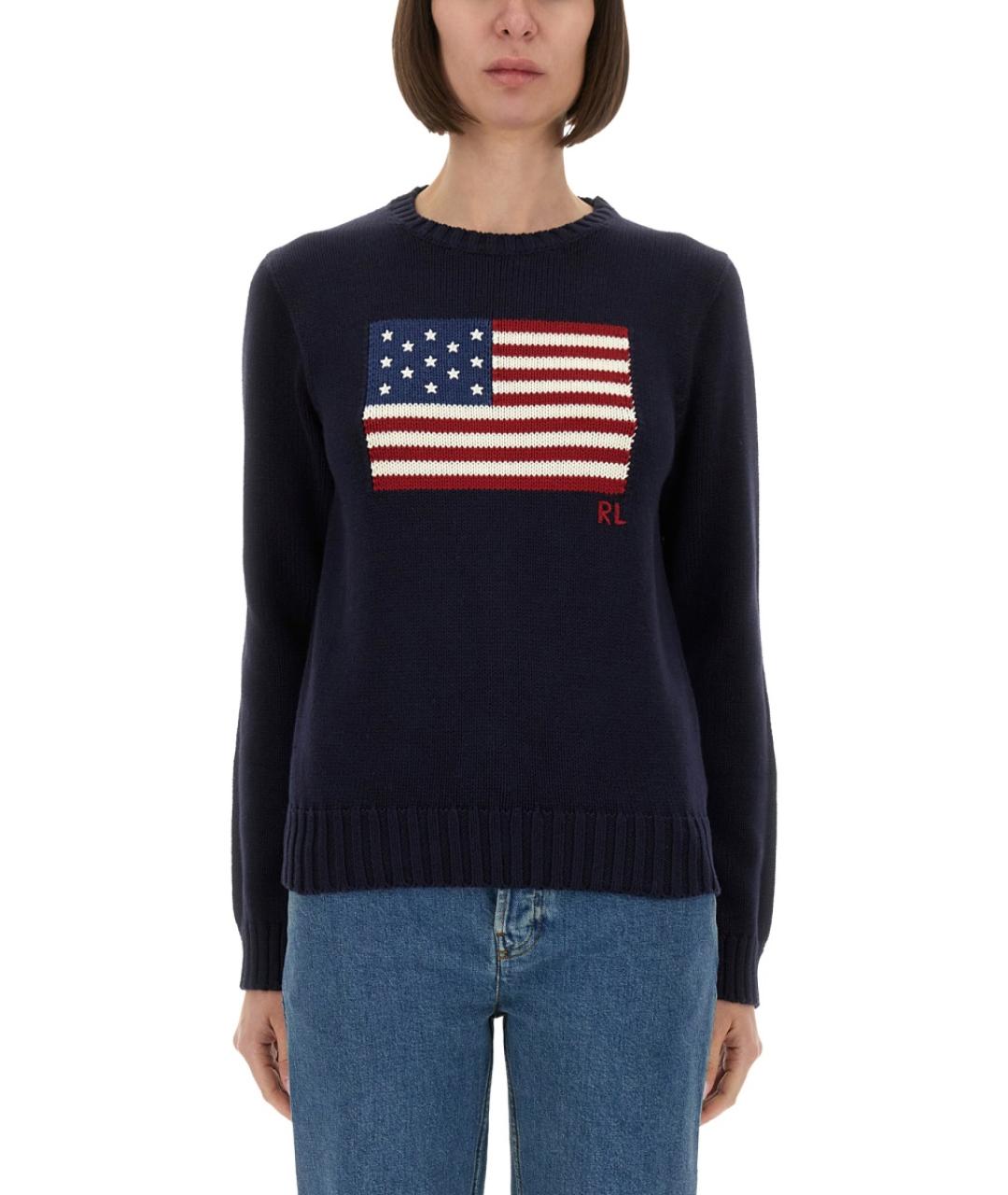 POLO RALPH LAUREN Синий хлопковый джемпер / свитер, фото 2