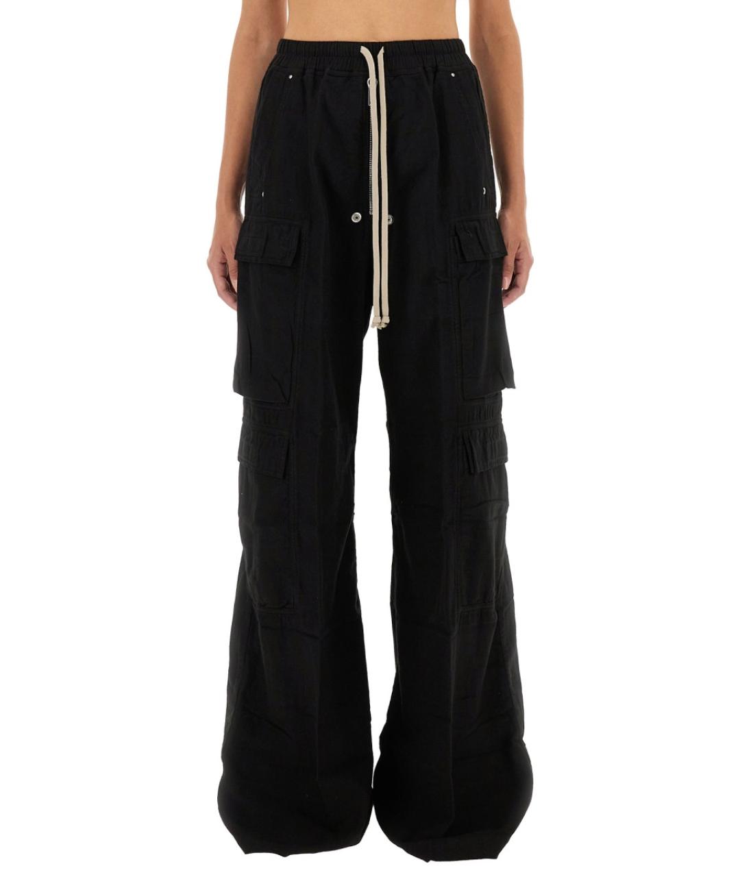 RICK OWENS DRKSHDW Черные хлопковые прямые брюки, фото 2