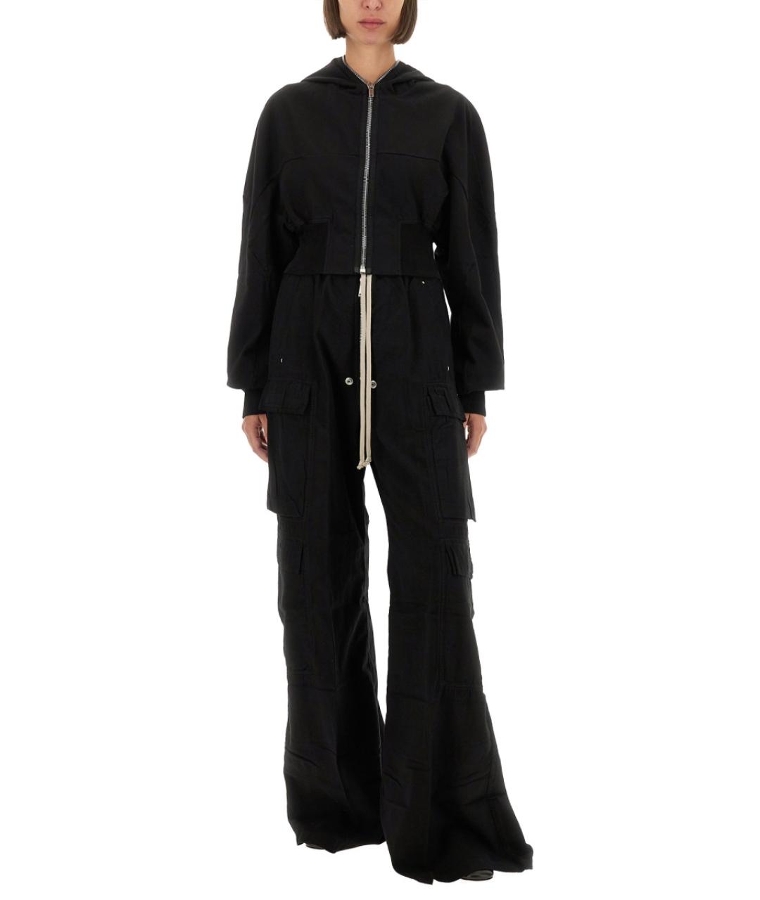 RICK OWENS DRKSHDW Черные хлопковые прямые брюки, фото 3