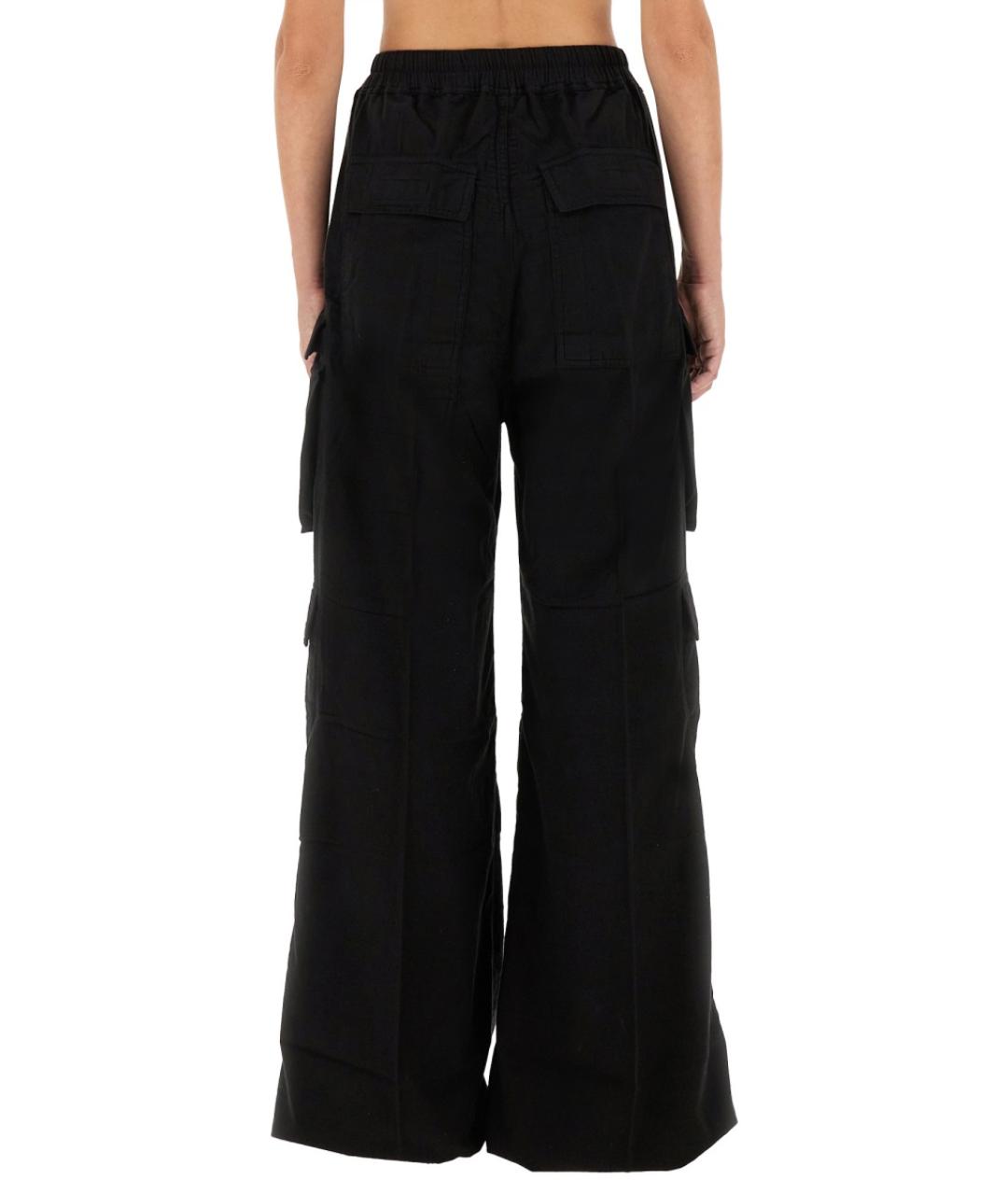 RICK OWENS DRKSHDW Черные хлопковые прямые брюки, фото 4
