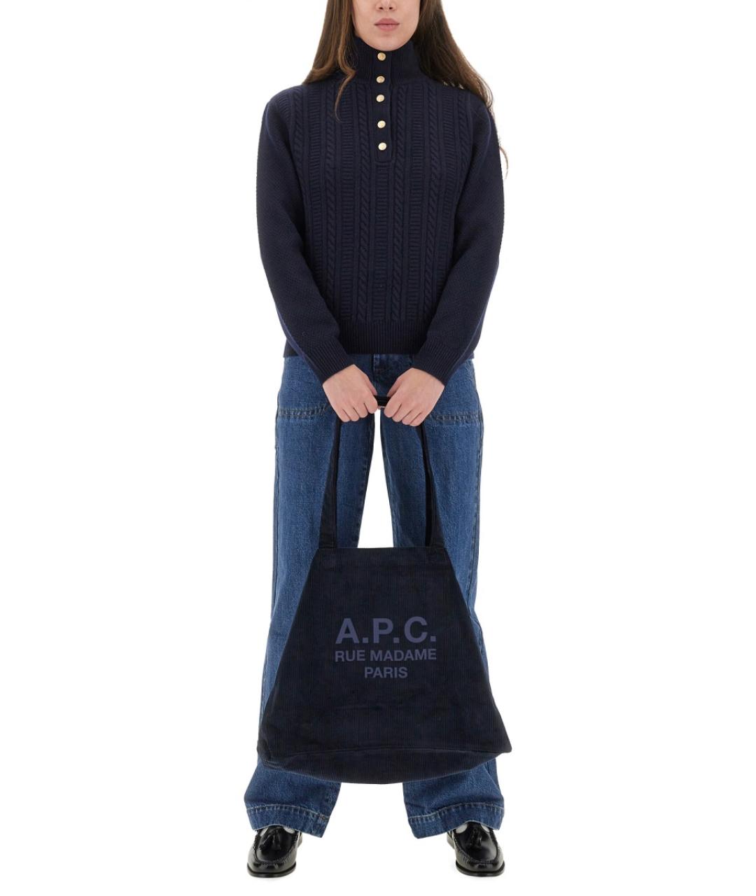 A.P.C. Синий шерстяной джемпер / свитер, фото 3