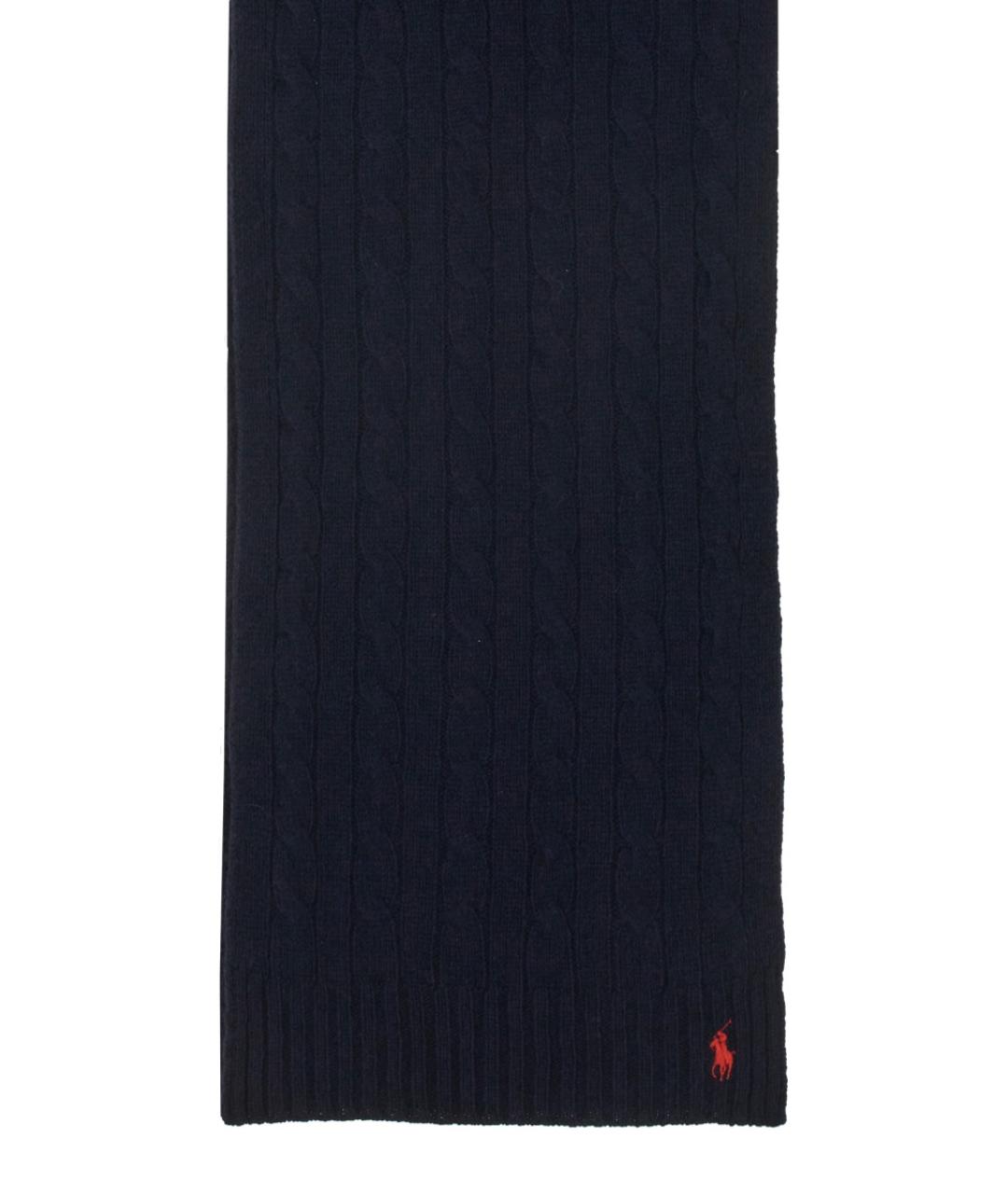 POLO RALPH LAUREN Синий шерстяной шарф, фото 2