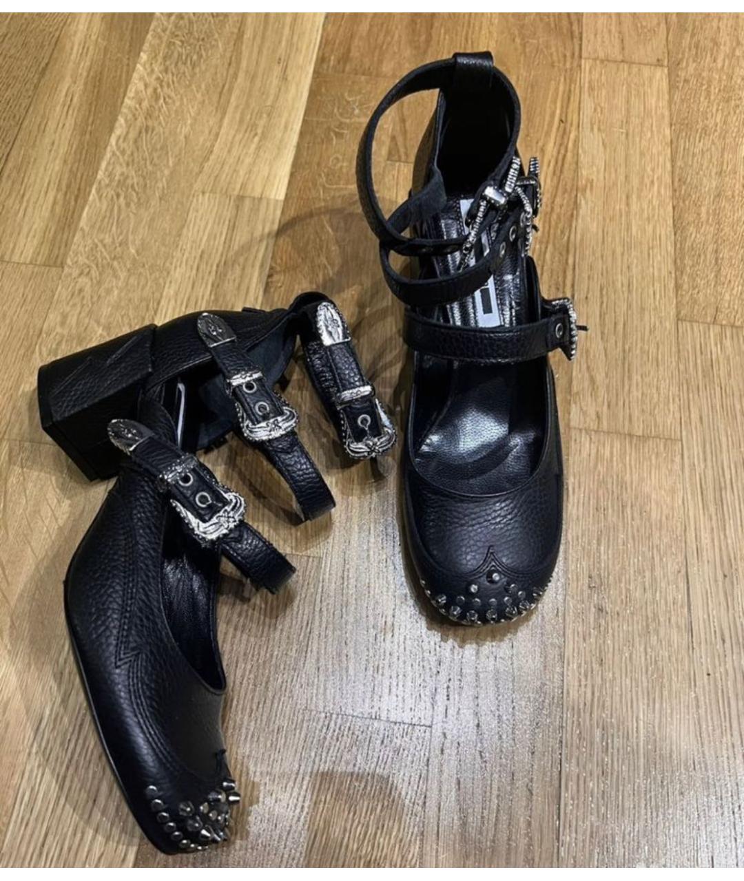 MCQ ALEXANDER MCQUEEN Черные кожаные туфли, фото 4