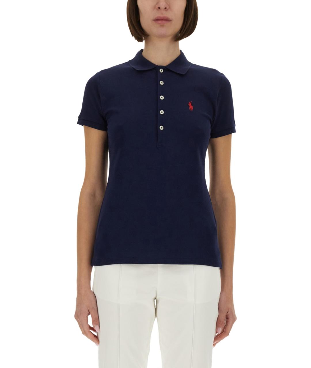 POLO RALPH LAUREN Синяя хлопковая футболка, фото 2