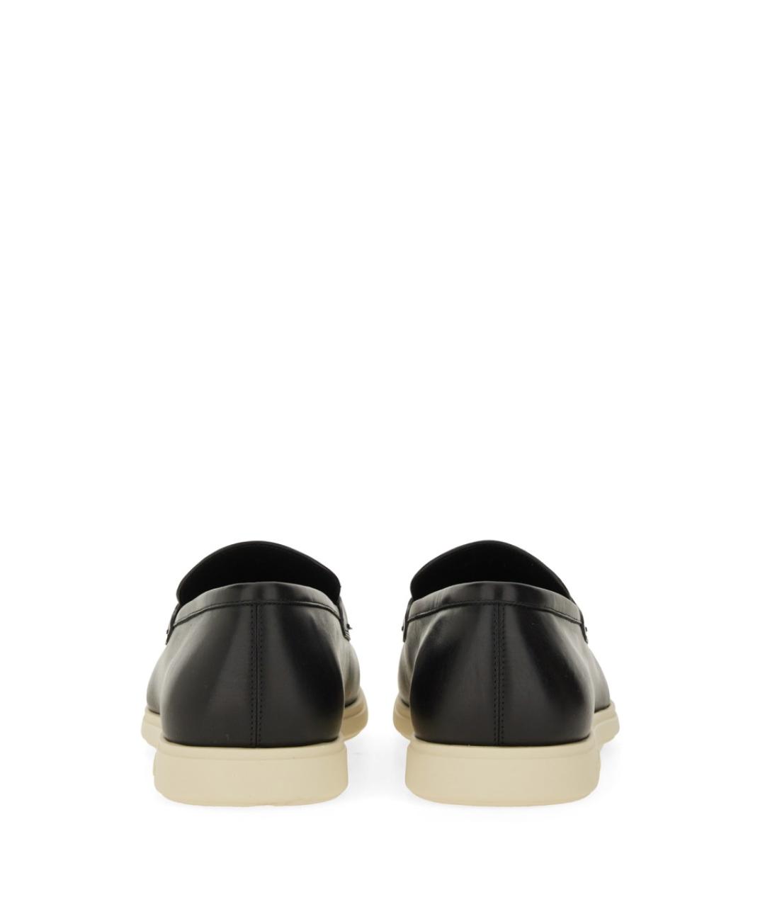 FERRAGAMO Черные кожаные лоферы, фото 3