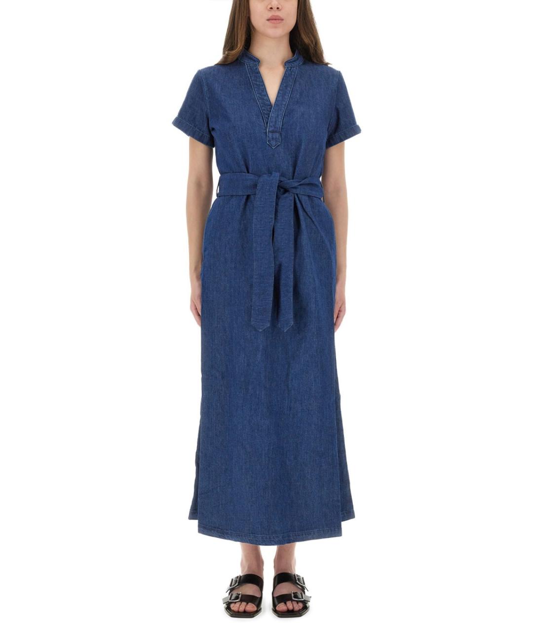 A.P.C. Синее хлопковое повседневное платье, фото 2