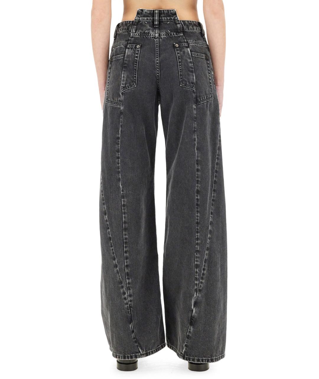 MAISON MARGIELA Черные хлопковые прямые джинсы, фото 4