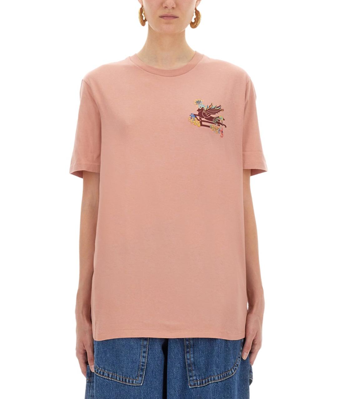 ETRO Розовая хлопковая футболка, фото 2