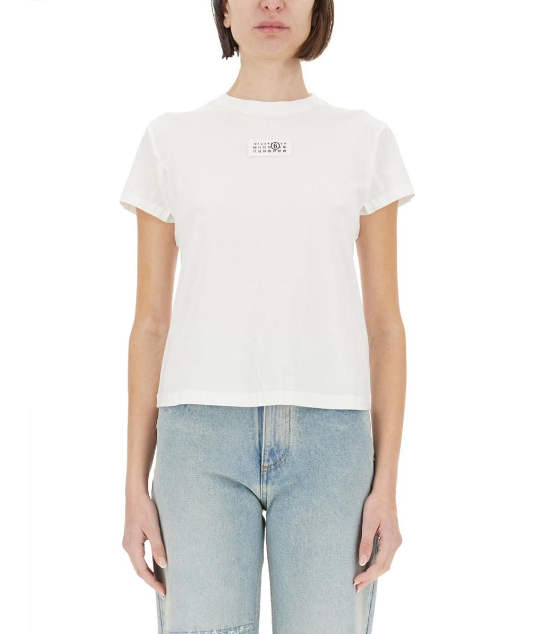 MM6 MAISON MARGIELA Белая хлопковая футболка, фото 2