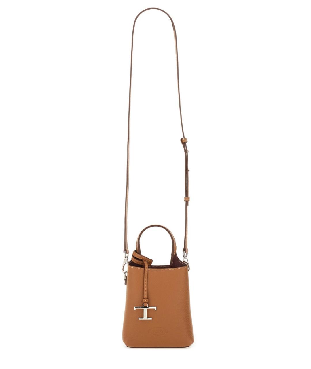TOD'S Коричневая кожаная сумка тоут, фото 2