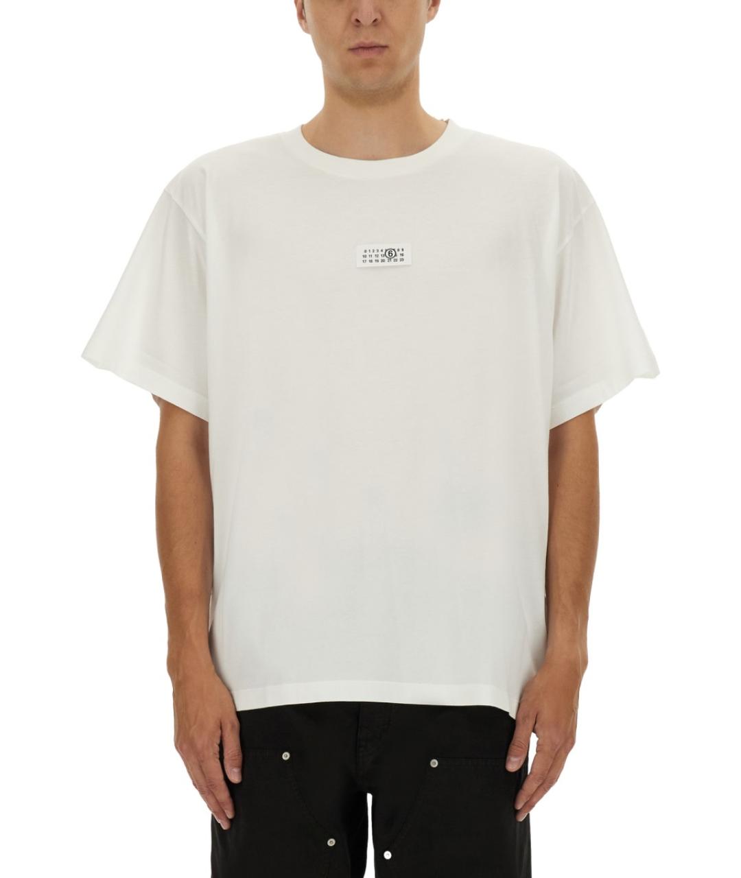 MM6 MAISON MARGIELA Белая хлопковая футболка, фото 5