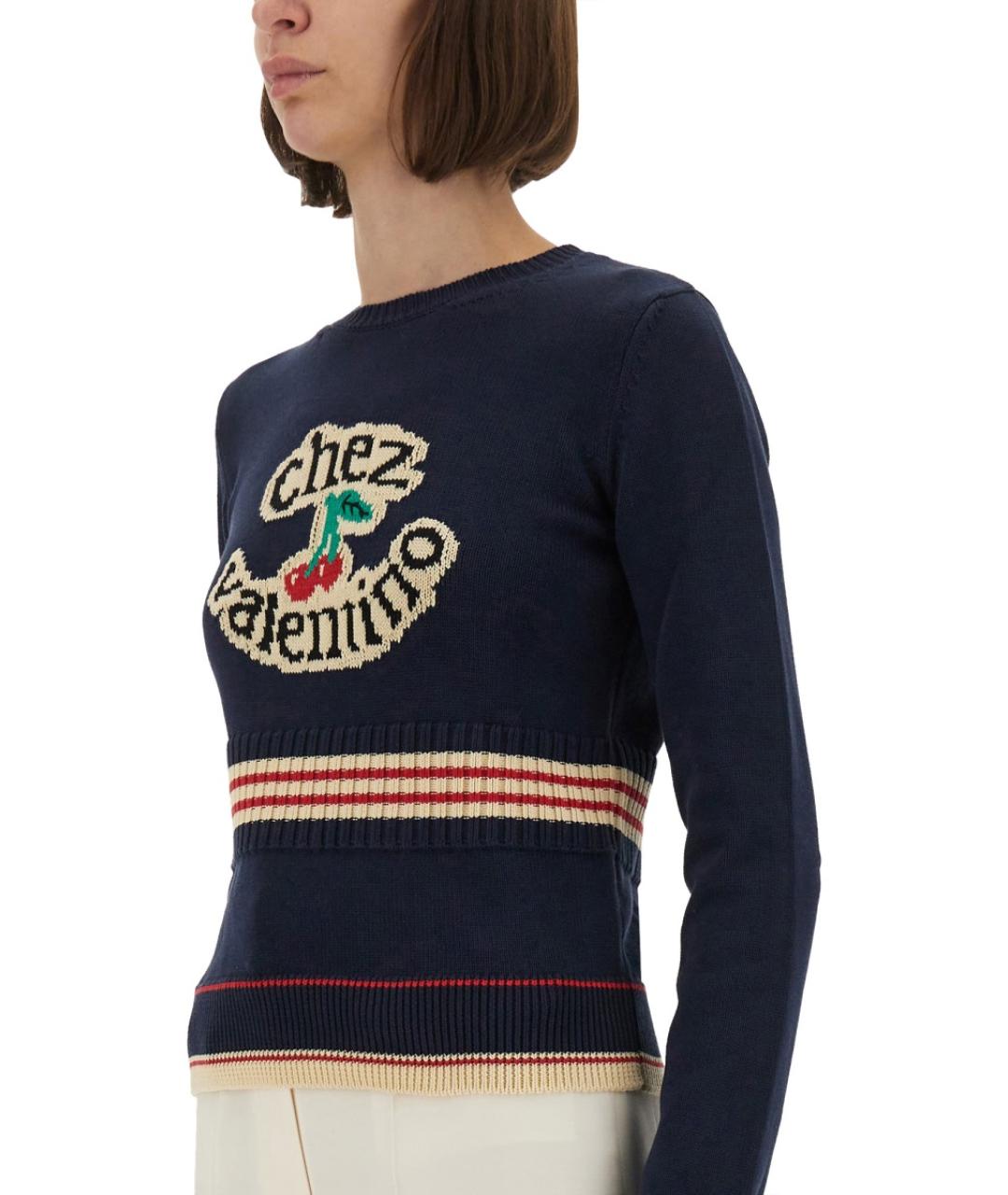 VALENTINO Синий хлопковый джемпер / свитер, фото 4