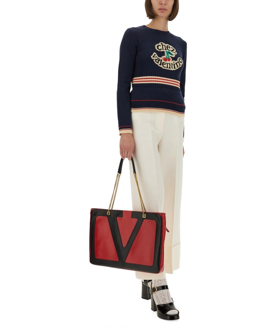 VALENTINO Синий хлопковый джемпер / свитер, фото 3