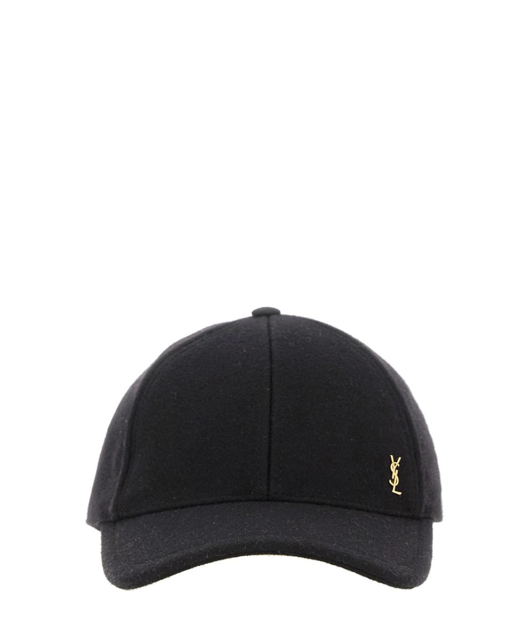SAINT LAURENT Черная хлопковая кепка, фото 1