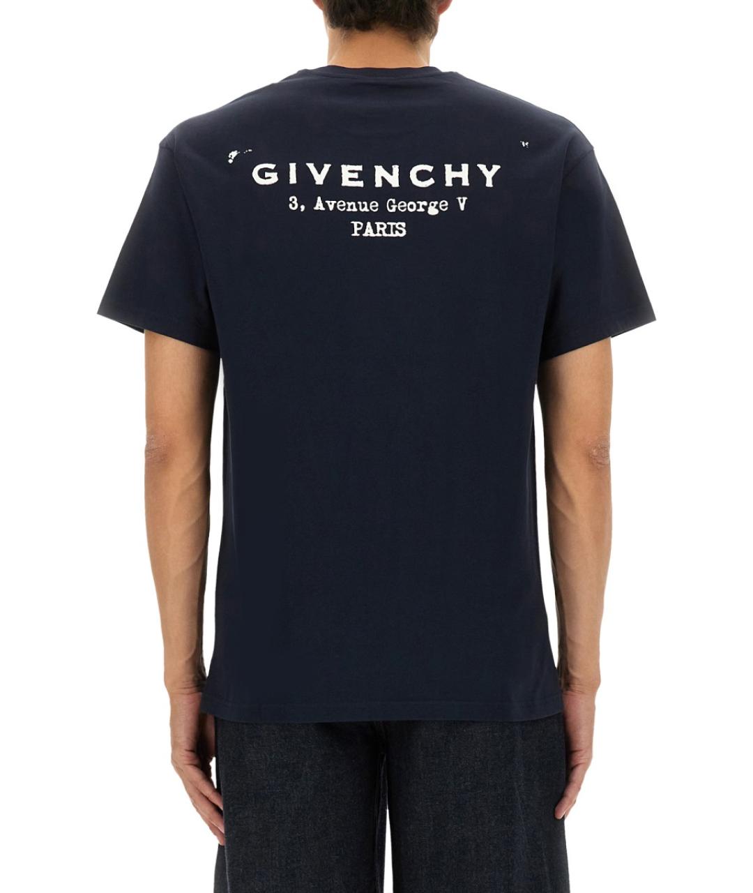 GIVENCHY Синяя хлопковая футболка, фото 4