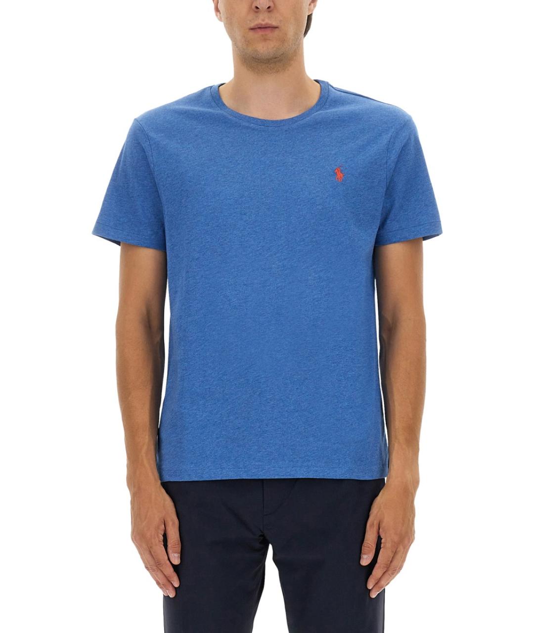 POLO RALPH LAUREN Синяя хлопковая футболка, фото 3