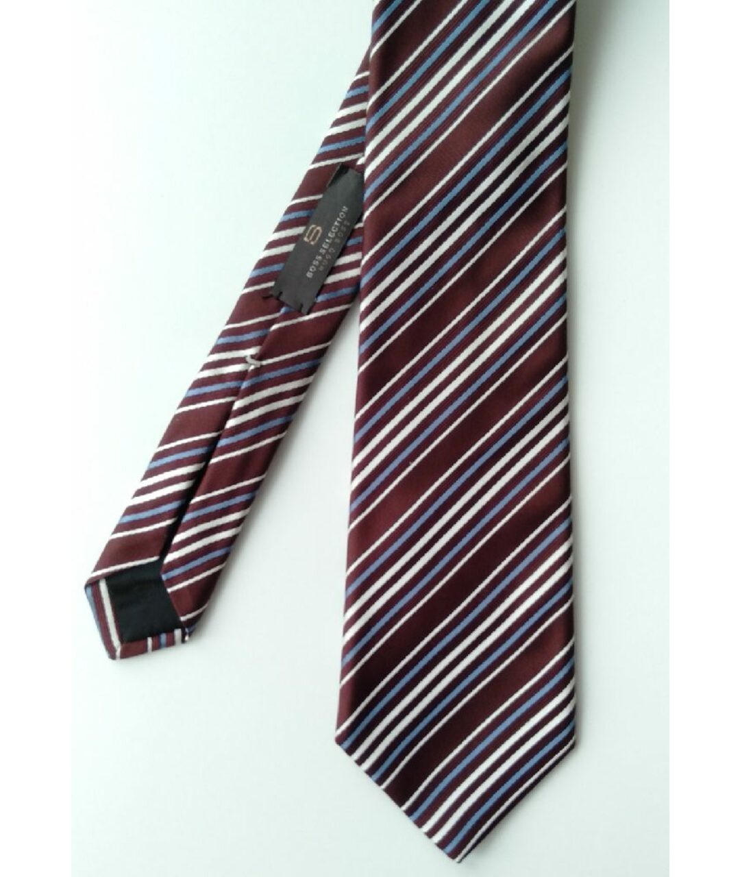 HUGO BOSS Бордовый шелковый галстук, фото 2