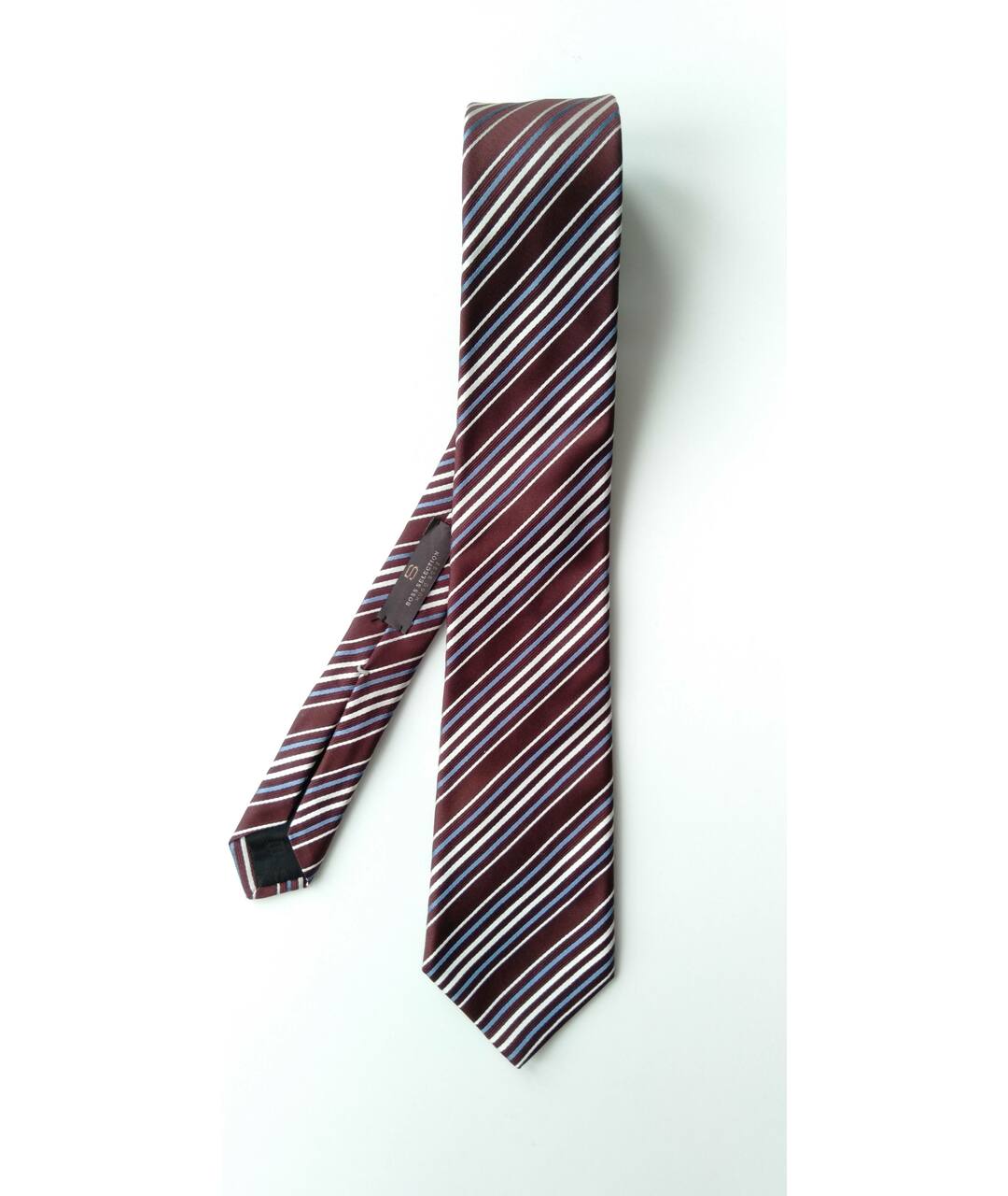 HUGO BOSS Бордовый шелковый галстук, фото 7
