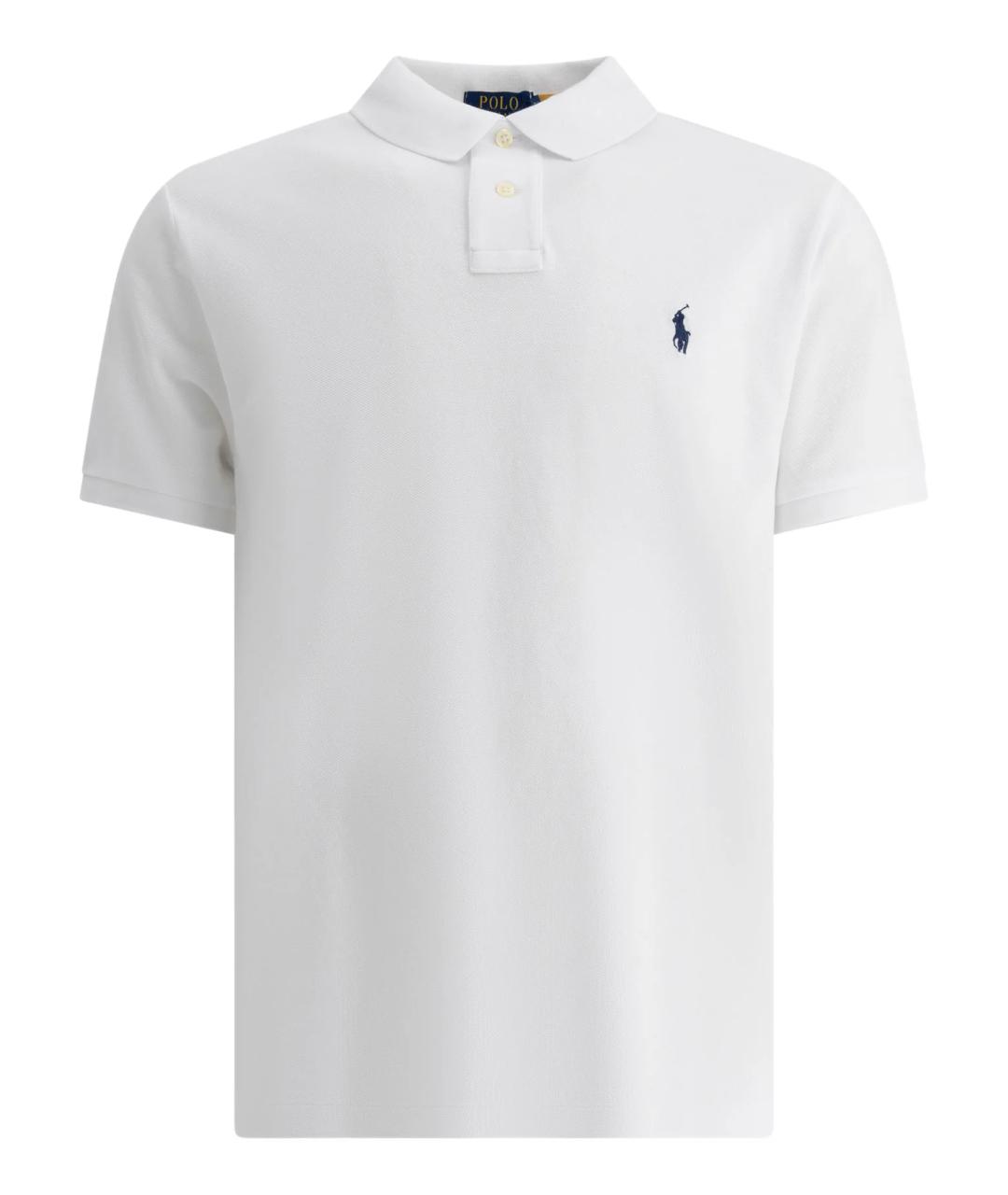 POLO RALPH LAUREN Белое хлопковое поло с коротким рукавом, фото 1