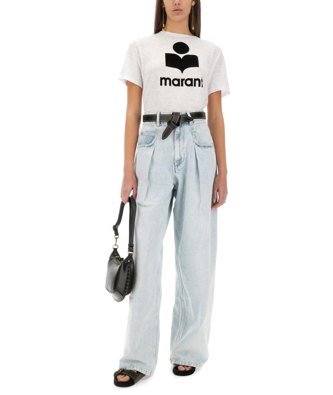 ISABEL MARANT ETOILE Голубые хлопковые прямые джинсы, фото 3