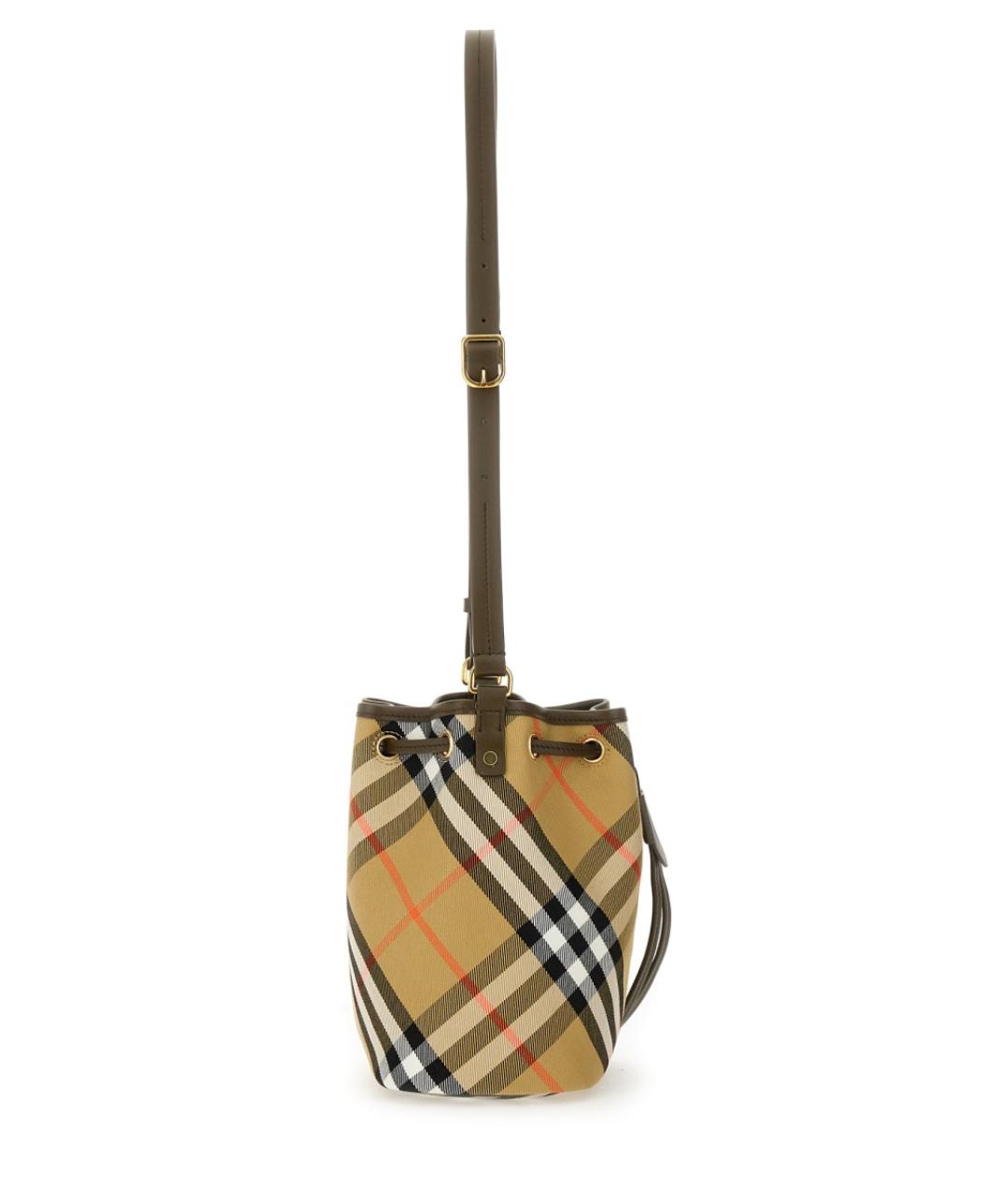 BURBERRY Бежевая тканевая сумка тоут, фото 2
