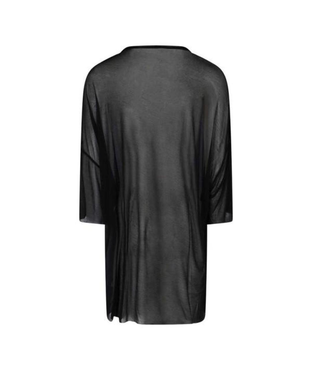 RICK OWENS Черная вискозная футболка, фото 2