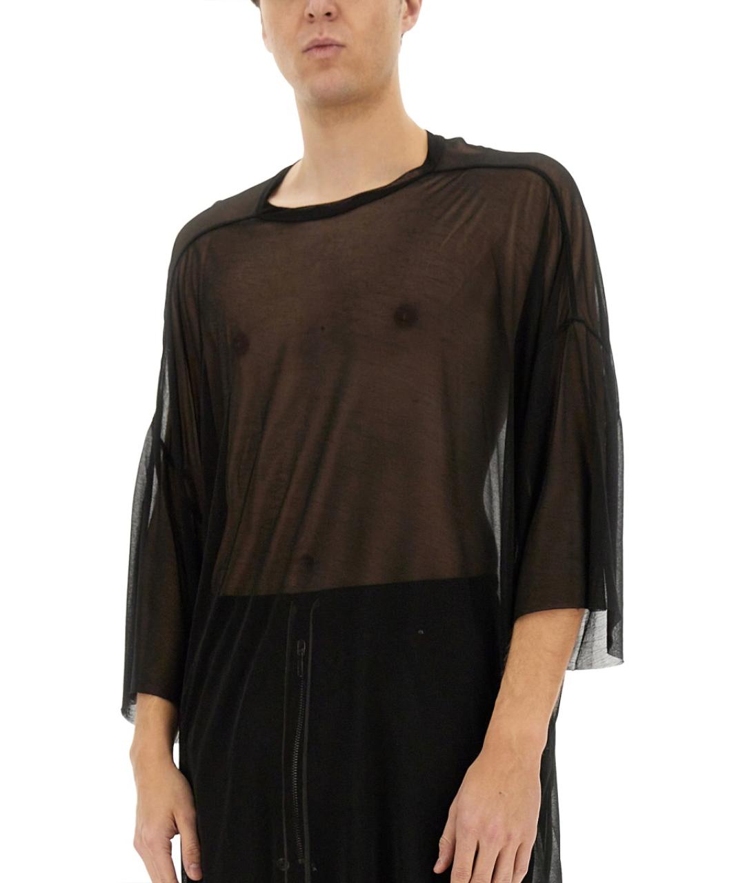 RICK OWENS Черная вискозная футболка, фото 5