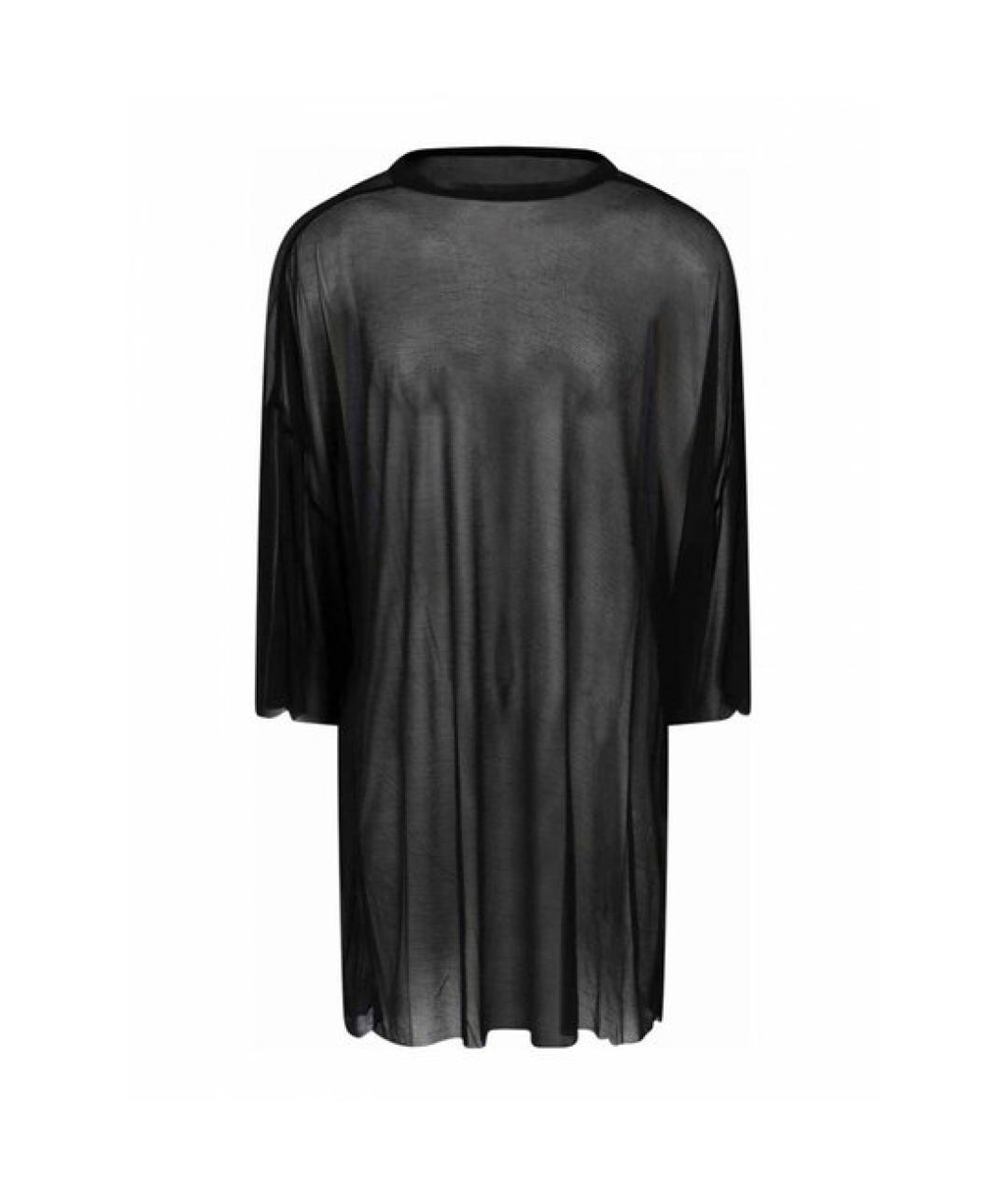 RICK OWENS Черная вискозная футболка, фото 1