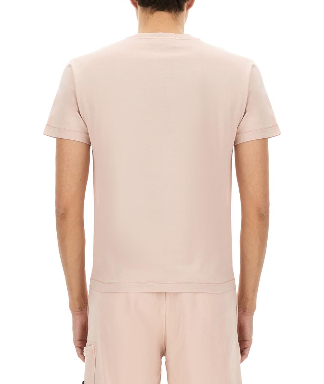 STONE ISLAND Розовая хлопковая футболка, фото 4