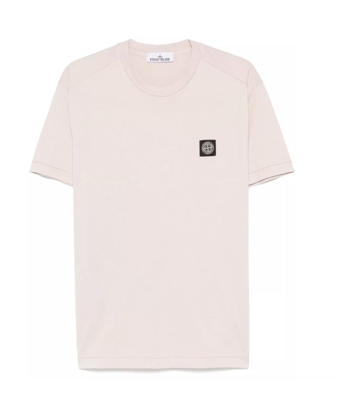 STONE ISLAND Розовая хлопковая футболка, фото 6