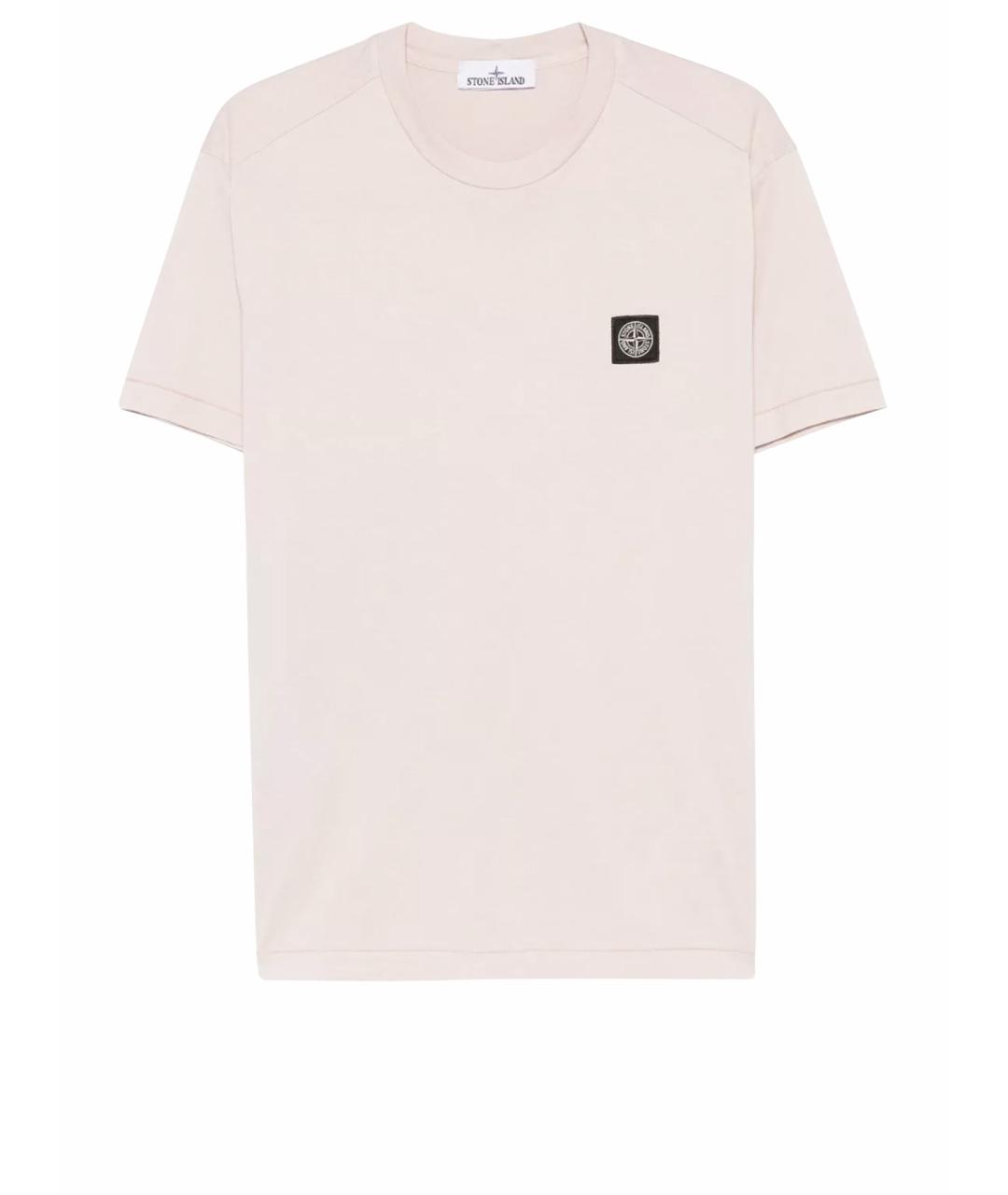 STONE ISLAND Розовая хлопковая футболка, фото 1