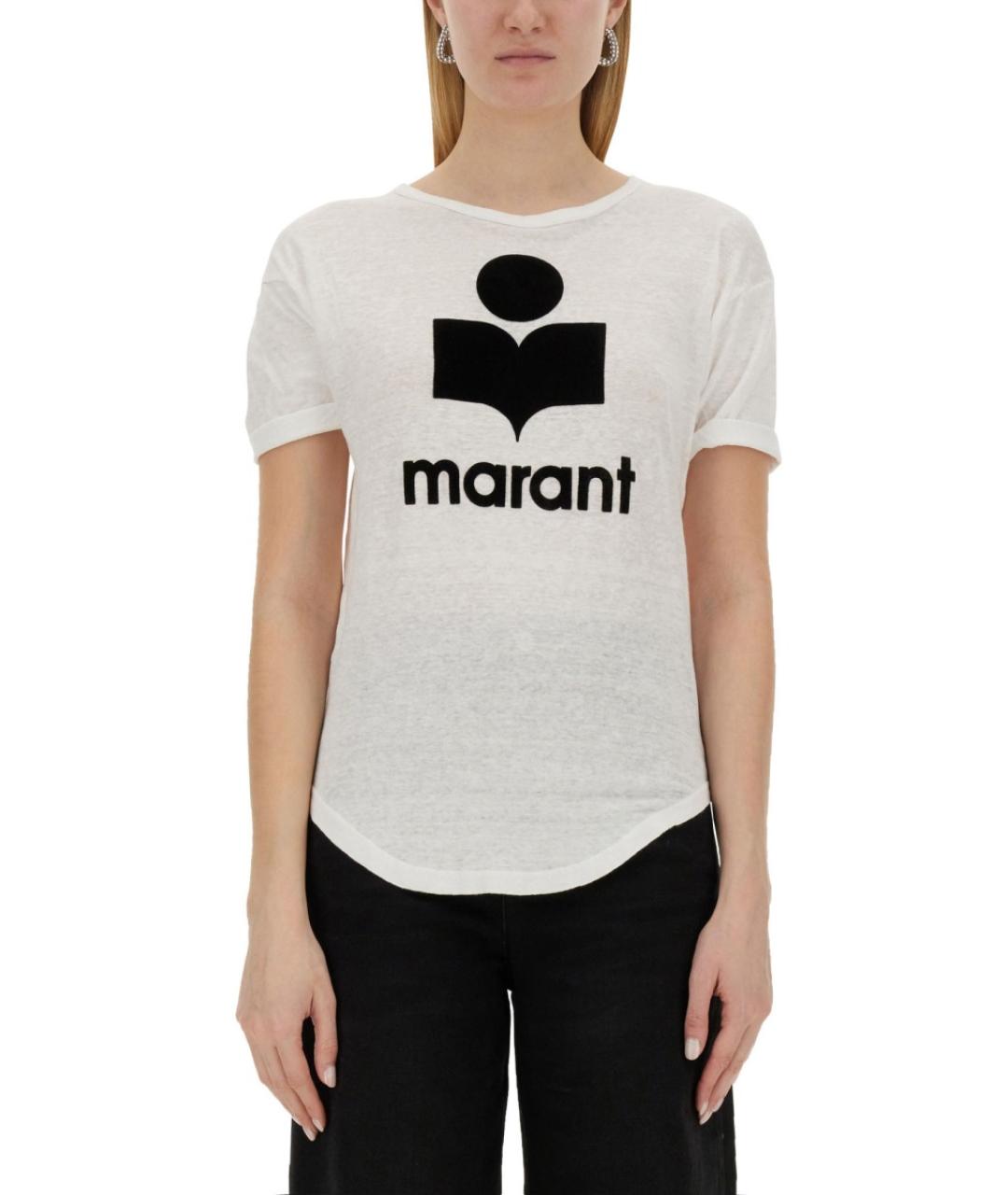 ISABEL MARANT ETOILE Белая льняная футболка, фото 2
