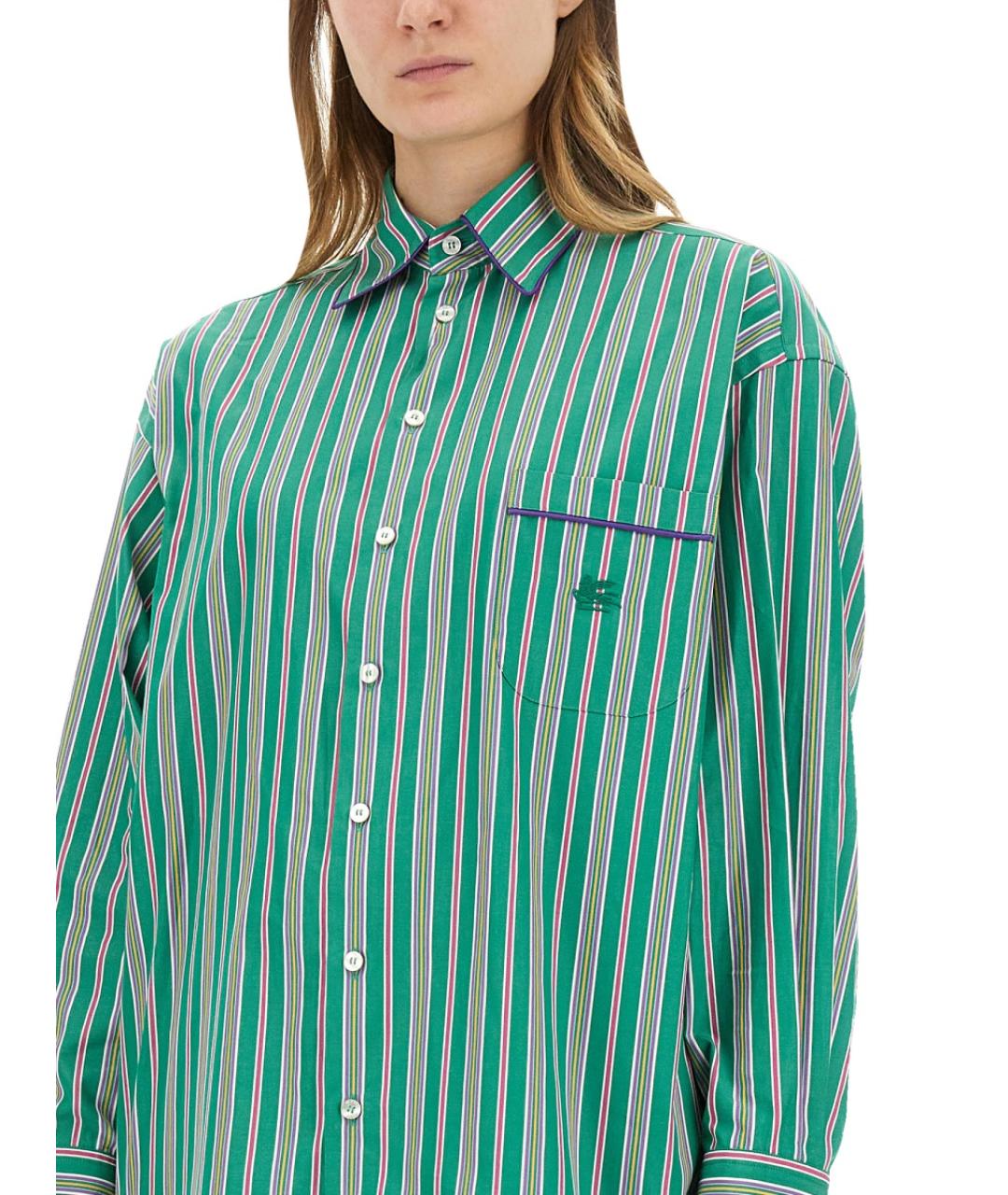 ETRO Зеленая хлопковая рубашка, фото 4