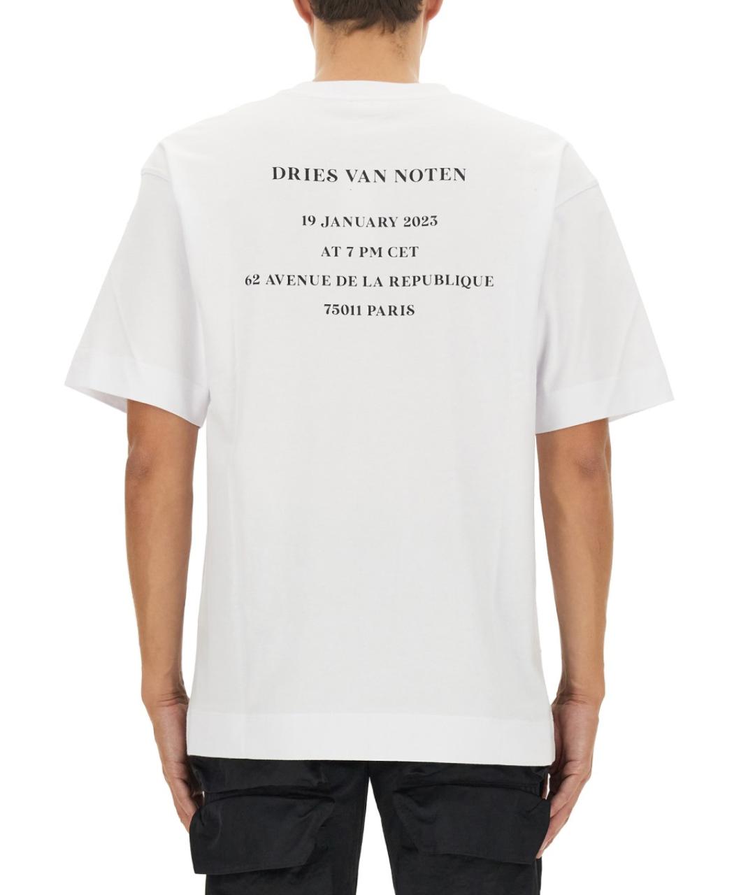 DRIES VAN NOTEN Белая хлопковая футболка, фото 4